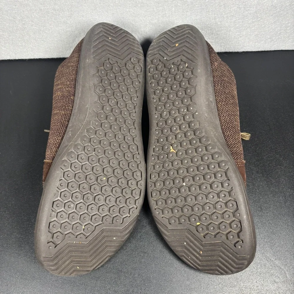 WHITIN Mens Wide Barefoot Sneakers Brown Knit Zero Drop Shoes Size 45 US 11/11.5